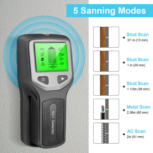 5-in-1 Stud Column Measuring Wall Metal Detector