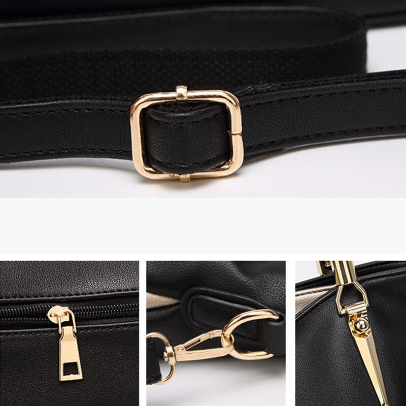 FUNMARDI Luxury Handbags PU Leather Women Bags Designer Brand Top-Handle Bag High Capacity Lady Shoulder Bag Crossbody Bags