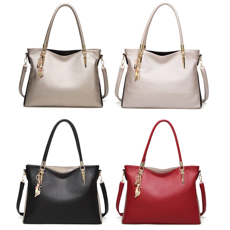 FUNMARDI Luxury Handbags PU Leather Women Bags Designer Brand Top-Handle Bag High Capacity Lady Shoulder Bag Crossbody Bags