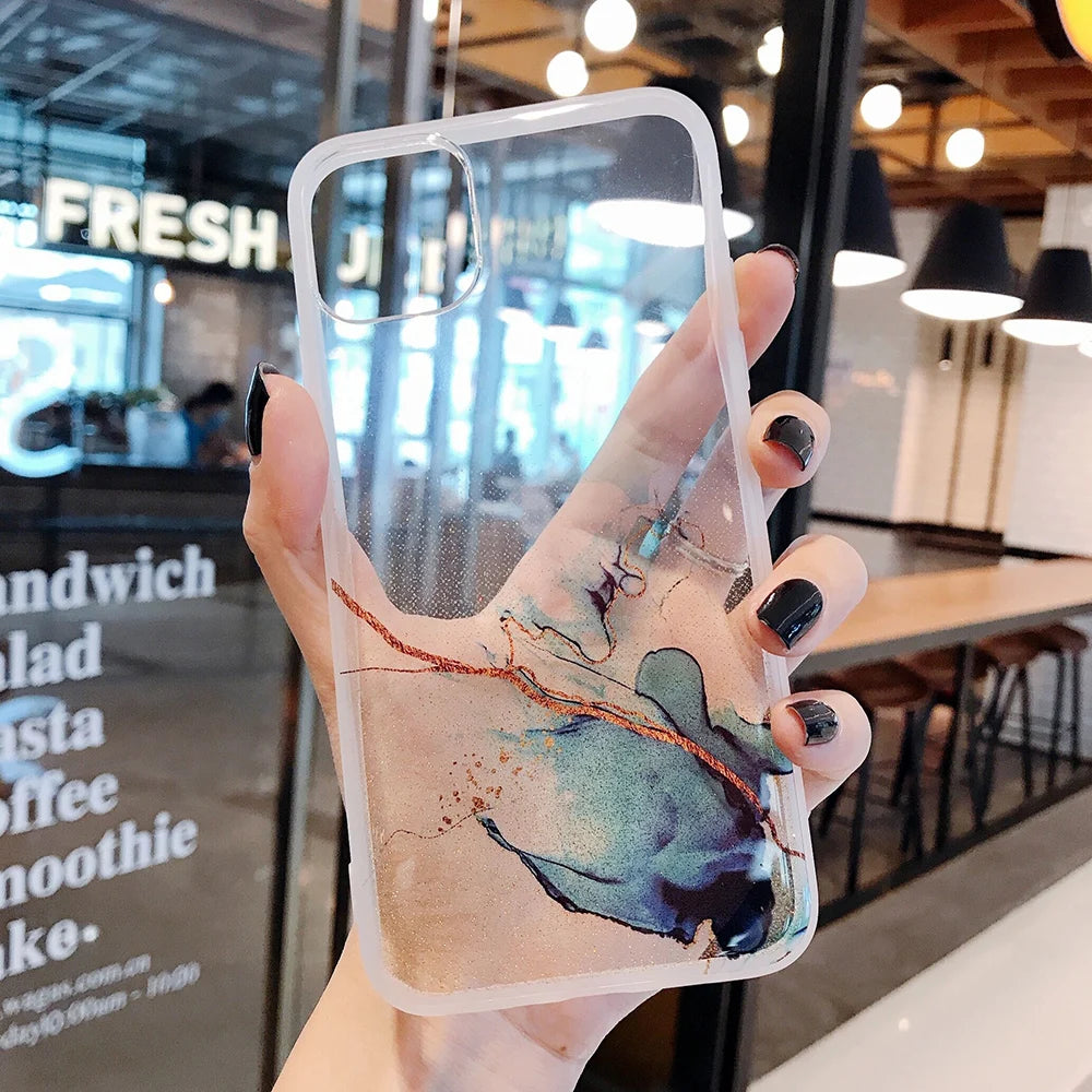 Vintage Colorful Marble Phone Case For iPhone 12 11 Pro Max