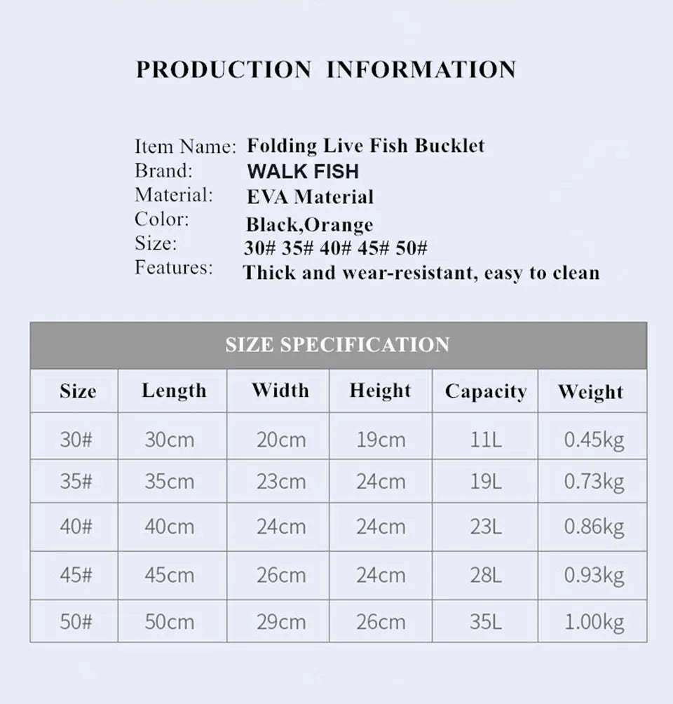 Portable EVA Fishing Bag Collapsible Fishing Bucket Live Fish Box Camping Water Container Pan Basin Tackle Storage Bag